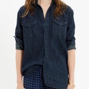 Madewell Button Down Denim Cargo Workshirt